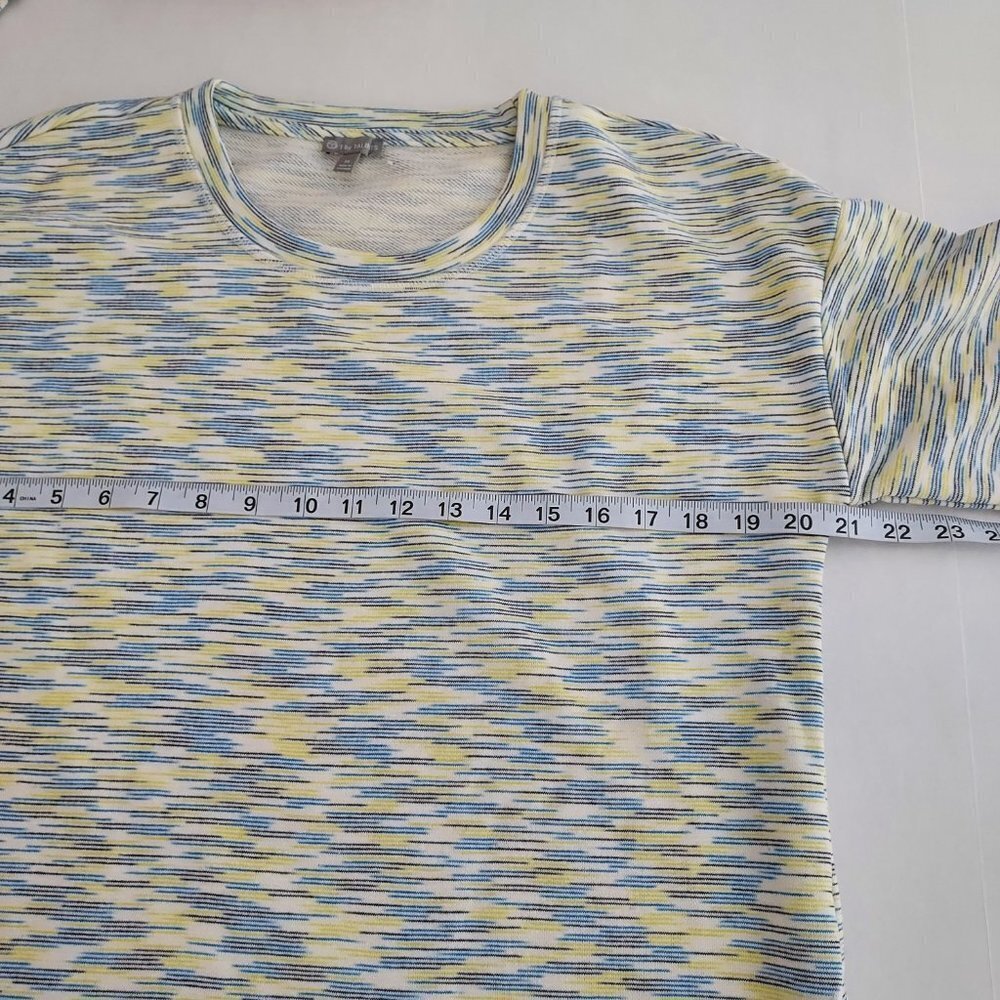T by Talbots Classic French Terry Crewneck Space Dye Pullover Sweatshirt - Picture 7 of 9